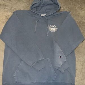 Men’s or Women’s Champion Blue Hoodie with Duncan’s Clothing Logo
